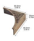 Antique Bronze Metal 4 Pack Corner Protectors Furniture Edge Guards With Classic Carved Details, 65.5mm size.