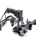 Heavy Duty Mortising Jig And Loose Tenon Joinery Kit with adjustable bracket for router woodworking on a white background.