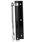 Stainless Steel Light Duty Door Closer With Adjustable Spring Silent Soft Closing for Wood and Metal Doors, black and silver.