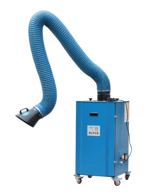 Top Shelf Portable Welding Fume Extractor With Heavy Duty Swivel Setup And Premium HEPA Filtration for effective smoke removal.