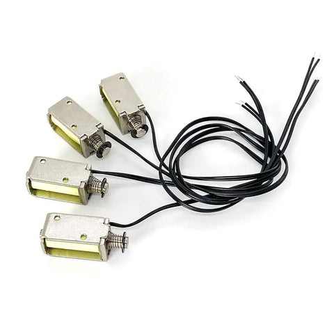 4 Pack 12V DC Push Pull Solenoid Valve Micro Magnetic Linear Actuator With 4mm Stroke Open Frame Electromagnet for DIY Projects