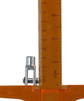 Heavy Duty Iron Air Cylinder Rod Clevis End Y Connector 28mm Length M6x1 Female Thread 2 Pack Durable Pneumatic Joint For 16mm Bore Cylinders Built Tough, shown with ruler