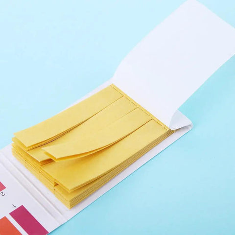 80 Strips Pack PH Tester Strips Full Range 1 to 14 Litmus Paper For Saliva Urine Water Soil And Chemistry Experiments open on table