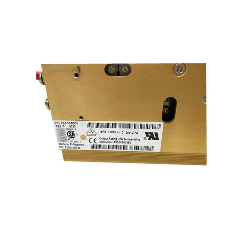 Industrial Medical Equipment Power Adapter 20V 2.7A 73-553-0005 Regulated DC Supply For Clinic Lab And Hospital Gear Beefy Heavy Duty Plug And Play For Real World Use, rear label view