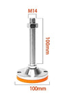 Tough As Nails Heavy Duty Leveling Screw Legs Adjustable Anti Vibration Machine Feet Carbon Steel Base Industrial Grade For Furniture Equipment 9 Pack M12 M14 M16, M14 size with 100mm height and base, rubber foot.