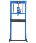 Top Shelf 12 Ton H Frame Hydraulic Press Shop Beast With Reinforced Stamping Plates For Serious Auto Repair Garage Builds And Metal Straightening Works, front view.
