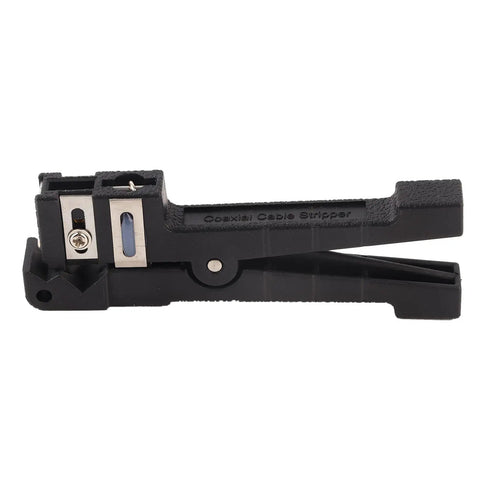Versatile Adjustable Wire Striper Hand Tool With Multiple Blade Options For Precise Cable Peeling. Compact 9cm black design.