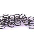 Cluster of five black metal poppet springs for waterjet cutting machine replacement parts