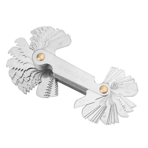 2 Pack Screw Thread Pitch Gauge Tool Set With 51 SAE Blades And 58 Metric SAE British Whitworth Blades, 2 In 1 Pitch Cutting Caliper Gages Measuring Tool For Internal And External Threads