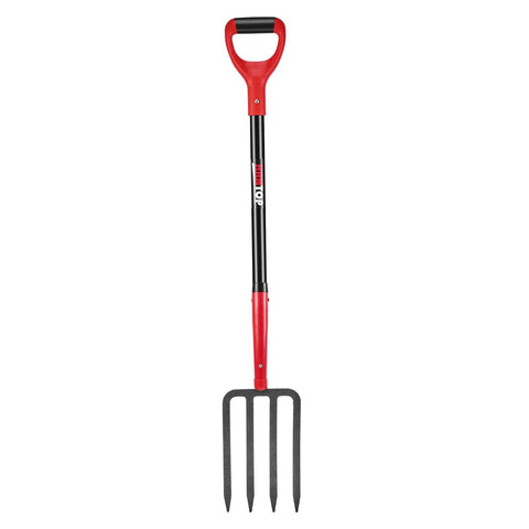 Sturdy 4 Tine Heavy Duty Pitchfork With Fiberglass Handle For Gardening And Farm Work Long 43 Inches Digging Fork Ideal For Hay Potatoes And General Digging