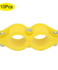 Water Pipe Clip Set 10 Pack Round Fasteners with Screws for Aquaculture Waterlines and Farm Lines, yellow ABS material