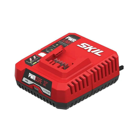 Power Core 12 Brushless 12V Compact Drill Driver and Impact Driver Kit red PWR Jump Charger for tight spaces overhead work