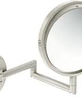 Arris Dual Sided Extendable Magnifying Mirror Brushed Nickel For Bathroom And Vanity Use Flexible Swing Arm Wall Mounted