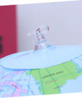Close-up of the valve on an Inflatable World Globe Beach Ball For Kids Learn Geography With Detailed Continents, made of durable PVC.