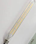 Retro Edison Look LED Filament Bulbs T10 Tubular 12W Dimmable Warm White 2700K with E26 Base, Clear Glass, 11.8 Inch, side view