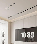 XYIANG 4.3 Inch Led Recessed Lighting with Black/Gold Wall Washer Trim, 7W Round Dimmable Anti-Glare Downlight, ceiling view with accents.