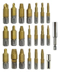 Ultimate 22 Piece Damaged Screw Removal Kit For Stripped Bolts And Nuts With Hex Shank Drill Bits To Easily Extract Jammed Hardware Without Hassle, gold bits set