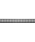 24-Port Blank Keystone 1U Patch Panel For Cat6 Jacks, 19-Inch Rackmount, Steel Black, NDAA Compliant, front view
