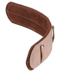 22-Inch Leather Cushion Belt Pad with Sponge-Padded Liner for Comfort showing side view of thick leather back and snap straps