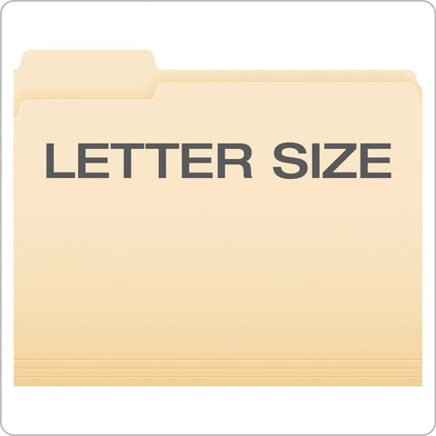 Bulk Manila File Folders 250 Pack With 3 Tabs For Easy Labeling Letter Size 8.5 By 11 Durable Office Classroom And Home Document Organization Everyday Essential shown with "Letter Size" text