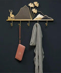 Tough Metal Wall Hook Heavy Duty Coat Rack With Extra Spacious Storage For Keys Umbrellas Coats And Hats, gold design with 4 hooks.