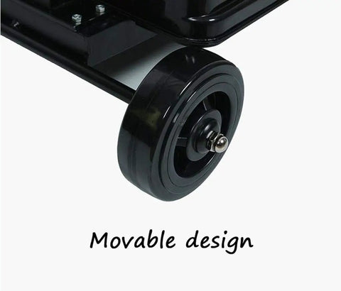 Keep It Chill With This Tall Misting Fan Packin Three Durable Speeds, Whisper Quieter Motor, And Full Room Oscillation. Close-up of a durable wheel for easy mobility.