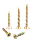 Zinc Plated Flat Head Self Tapping Wood Screws Assortment Kit 151 To 251 Pieces Perfect For DIY Quick Fixes Decks Furniture Cabinets And Woodworking Projects Dual End Thread Linking For Hidden Tight Joints And Easy Self Penetrating Spiral Design, flat head screws