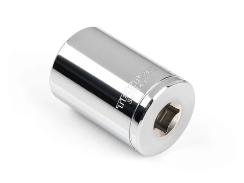3/8 Inch Drive 23 mm Semi-Deep 12-Point Socket with Chrome-Plated Exterior, large read markings, mechanics-grade tool