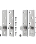 4 Inch Offset Axes Rotating Hinge 360 Degree Door Pivot Hinge Concealed Up Down Shaft Stainless Steel Brushed Nickel Finish Tough As Nails 2 Pack For Hidden Doors And Cabinet Projects