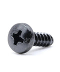 Contractor Grade ST4 X 12 Mm Pan Head Phillips Self Tapping Screws With Blunt Tip Black Oxide Steel fastener close-up.