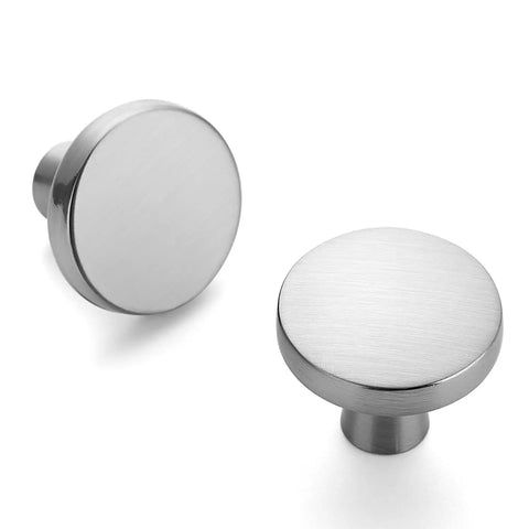 30 Pack Brushed Nickel Drawer Knobs 1-1/4 Inch Solid Round Cabinet Knobs For Kitchen Cupboards Dressers And Cabinets Easy Install Hardware