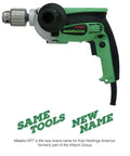 One-Half Inch Corded Drill With Nine Amp Motor Built To Last Variable Speed Trigger 0 To 850 RPM Form-Fit Palm Grip