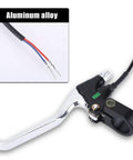 Universal Two Wire Brake Lever Replacement with aluminum alloy and plastic parts for motorcycle, bicycle, and e-bike repairs.