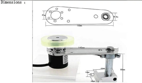 Roller Wheel Incremental Rotary Encoder Kit 38mm Diameter, 300mm Roller, 200 PPR Line Driver Output A B Z, 5V DC, 6mm Shaft