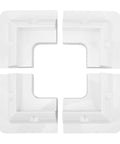 No Drill ABS Solar Panel Corner Bracket Set for Framed Panels on RVs and Boats, white glue mount corner supports