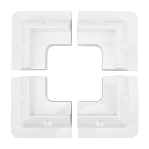 No Drill ABS Solar Panel Corner Bracket Set for Framed Panels on RVs and Boats, white glue mount corner supports