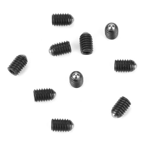 10 Pack M4 Hex Socket Ball Spring Plungers Set Crafted From Heavy Duty Carbon Steel, featuring black steel ball plungers.