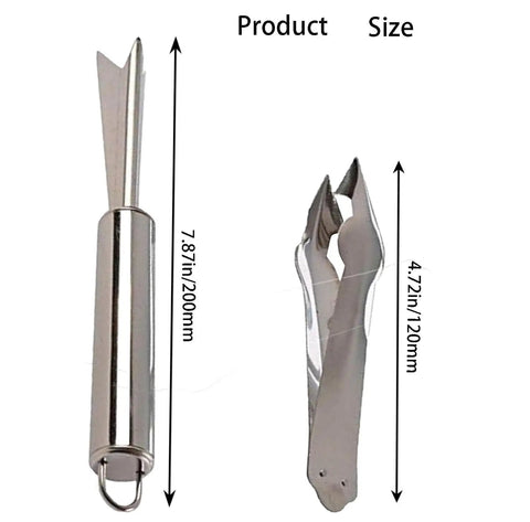 Stainless Steel Pineapple Eye Peeler and V Shape Cutter With Clip for Easy Eye Removal Core and Peel No Fuss Tool for Home Kitchen
