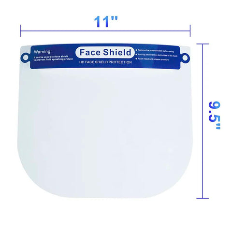 Fog Free Clear Face Shield For Glasses Wearers Pack Of 10 Anti Fog Coating Easy On Reusable Shield product dimensions