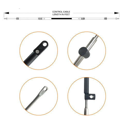 11Ft Gen I Throttle And Shift Cable Replacement For Mercury Mariner Outboards SeaStar 600A Style 2 Piece Set Fits Mercury Controls