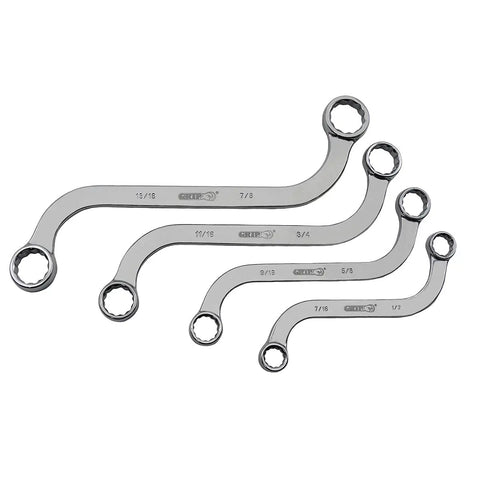 S Shaped Wrench Set 10 Piece Pro Grade Tool Kit With 8x10mm 12x13mm 14x15mm 17x19mm 20x22mm And SAE 5/16x3/8 7/16x1/2 displayed
