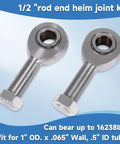 1/2 Inch Self Aligning Ball Joint Rod End Kit With Jam Nuts Lh Rh Thread Heim Spherical Bearing showing heavy duty steel construction for steering.