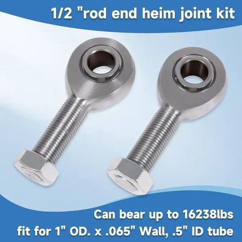 1/2 Inch Self Aligning Ball Joint Rod End Kit With Jam Nuts Lh Rh Thread Heim Spherical Bearing showing heavy duty steel construction for steering.