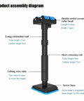 Product assembly diagram of Heavy Duty Furniture Lifters With Smooth Glide Rollers, Adjustable Height Brackets for easy setup.