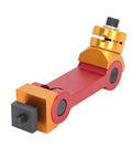 Precision Adjustable Vise Stop Locator For CNC Mill And Lathe Work Tables features a red and gold aluminum design.