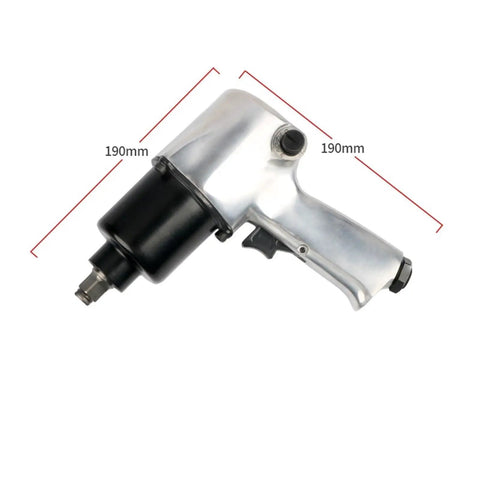 Double Head Air Impact Wrench Half Inch Drive Pneumatic Ratchet 600Nm Torque Heavy Duty Tire Repair Tool For Auto Mechanics Built Tough Ergonomic Grip Handle Shop Workhorse side view with measurements.
