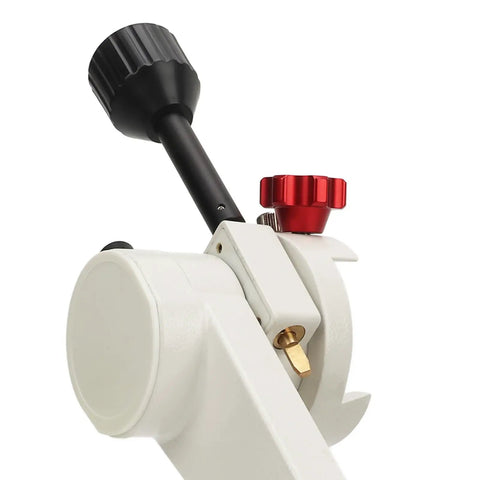 Close-up of Rock Solid 360-Degree Pan Tilt Telescope Mount with coarse and fine micro adjustments handle