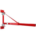 Wall Mount Jib Crane With 1320 Lbs Max Load 180 Degree Swivel Swing Arm in red, mounted on the wall, designed for heavy lifting.