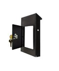 Manchester Locking Conversion Kit For Non Locking Column Mount Mailbox Black with interior doorplate and key