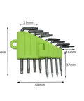 Top Notch 8 Piece L Star Hex Key Set Made From Heavy Duty Chrome Vanadium Steel For Gaming Gadgets And Electronics Fixin' With Pro T7 T8 Bit Power, 8-piece Torx key set in green holder